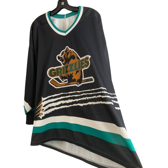 Rare Utah Grizzlies VTG 90s Bauer Authentic Jersey Mens XL Black Hockey 7077 - Picture 4 of 13